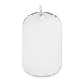 14k White Gold Plain 34.6x20.7mm .027 Gauge Engraveable Dog Tag Disc Charm, 38.6 x 20.7 mm