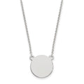 14k White Gold .018 Gauge Circular Engravable Disc 18 Necklace, 18 x 15 mm