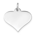 14k White Gold Plain .011 Gauge Engraveable Heart 16x18mm Disc Charm, 19 x 18 mm