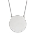 14k White Gold .018 Gauge Circular Engravable Disc 18 Necklace, 21 x 19 mm