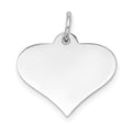 14k White Gold Plain .013 Gauge Engraveable Heart 18x19mm Disc Charm, 21 x 19 mm
