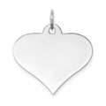 14k White Gold Plain .018 Gauge Engraveable Heart 19x22mm Disc Charm, 22 x 22 mm