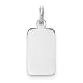 14k White Gold Plain 13x8mm .018 Gauge Rectangular Engravable Charm, 19.5 x 8 mm