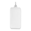 14k White Gold Plain 25.4x12.8mm .013 Gauge Rectangular Engravable Charm, 32 x 12.8 mm