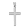 14k White Gold Florentine Satin Cross Pendant, 28 x 15 mm