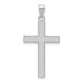 14k White Gold Florentine Satin Cross Pendant, 36 x 18 mm