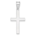 14k White Gold Polished Cross Pendant, 26 x 11 mm