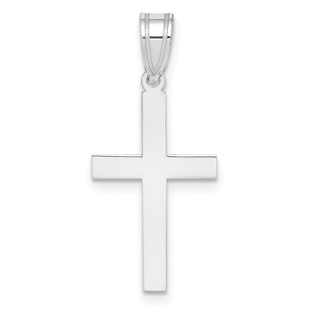 14k White Gold Polished Cross Pendant, 26 x 11 mm