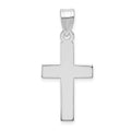 14k White Gold Polished Cross Pendant, 30 x 15 mm