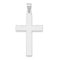 14k White Gold Polished Cross Pendant, 36 x 19 mm