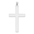 14k White Gold Large Polished Cross Pendant, 50 x 25 mm