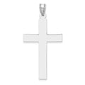 14k White Gold Polished Cross Pendant, 46 x 24 mm