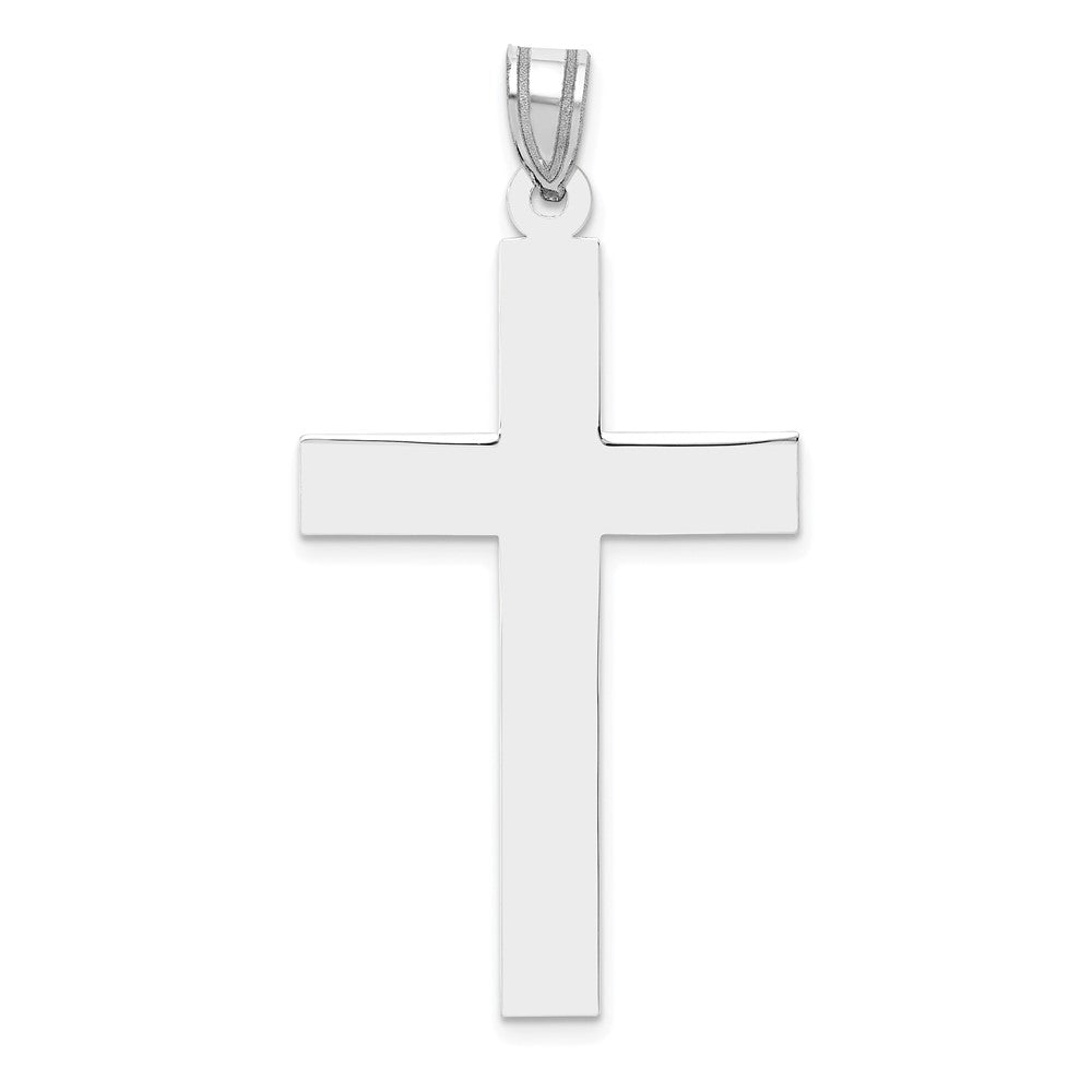 14k White Gold Polished Cross Pendant, 46 x 24 mm