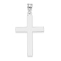 14k White Gold Polished Cross Pendant, 39 x 21 mm