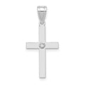 14k White Gold .01 carat Diamond Cross Pendant, 0.01 ct, 25 x 11.5 mm