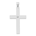 14k White Gold .03 carat Diamond Cross Pendant, 0.03 ct, 50 x 25 mm