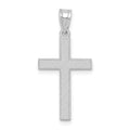 14k White Gold Florentine Satin Cross Pendant, 25 x 12 mm