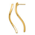 14k Polished Long Curled Post Earrings, 39 x 3 mm