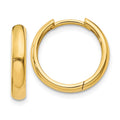 14k Round Hinged Hoop Earrings, 12.5 x 2.5 mm