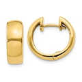 14k Round Hinged Hoop Earrings, 12 x 5 mm
