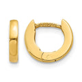 14k Polished Round Hinged Hoop Earrings, 9.5 x 2 mm