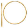 14k 1.5x40mm Polished Round Endless Tube Hoop Earrings, 40 x 1.5 mm