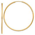 14k 1.5x45mm Polished Round Endless Tube Hoop Earrings, 45 x 1.5 mm