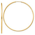 14k 1.5x55mm Polished Round Endless Tube Hoop Earrings, 55 x 1.5 mm
