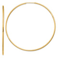 14k 1.5x64mm Polished Round Endless Tube Hoop Earrings, 65 x 1.5 mm