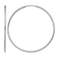 14k White Gold 1.5x45mm Polished Endless Tube Hoop Earrings, 45 x 1.5 mm