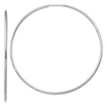 14k White Gold 1.5x64mm Polished Endless Tube Hoop Earrings, 65 x 1.5 mm