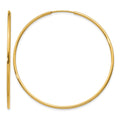 14k 1.2x46mm Polished Endless Tube Hoop Earrings, 45 x 1.25 mm