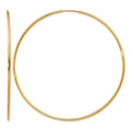 14k 1.2x60mm Polished Endless Tube Hoop Earrings, 60 x 1.25 mm