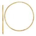 14k 1.2x50mm Satin Diamond-cut Endless Tube Hoop Earrings, 50 x 1.25 mm