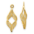 14k Polished Filigree Swirl Earring Jackets, 24 x 8 mm