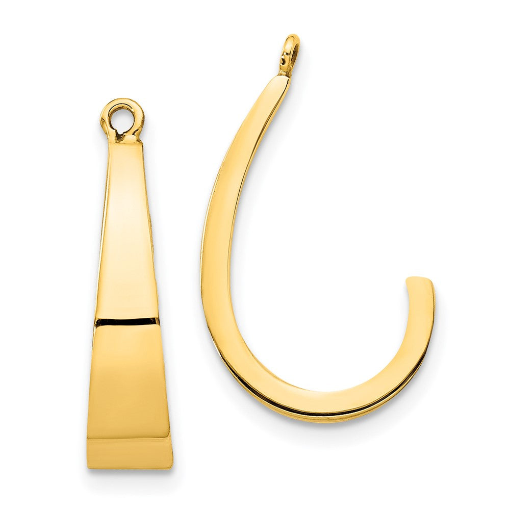 14k Polished J-Hoop Earring Jackets, 20 x 5 mm