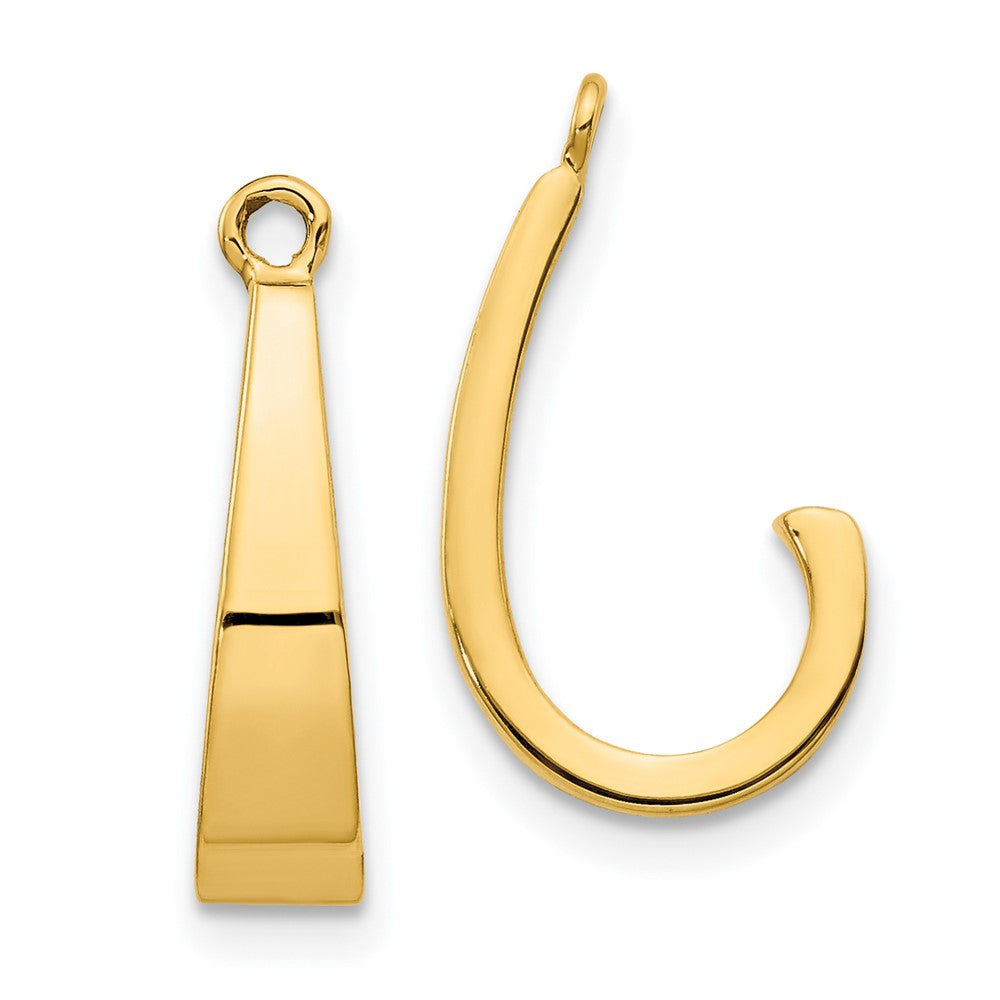 14k Polished J-Hoop Earring Jackets, 11 x 4 mm