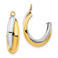 14k Two-tone Polished Double J-Hoop Earring Jackets, 20 x 8 mm