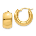 14k 8.75x18mm Wide Puffed Hoop Earrings, 18 x 9 mm