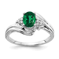 14k White Gold 7x5mm Oval Mount St. Helens and 1/20 carat AA Diamond Ring, 1.06 ct, Size 6