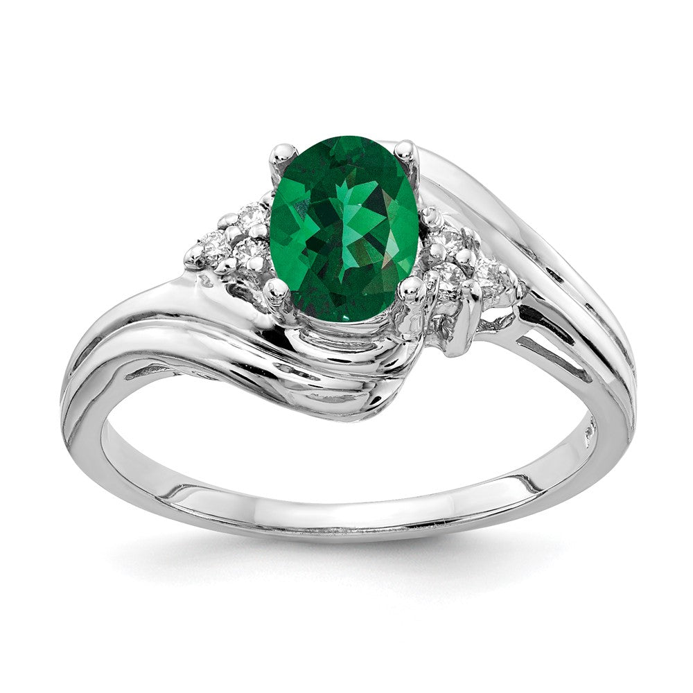 14k White Gold 7x5mm Oval Mount St. Helens and 1/20 carat AA Diamond Ring, 1.06 ct, Size 6