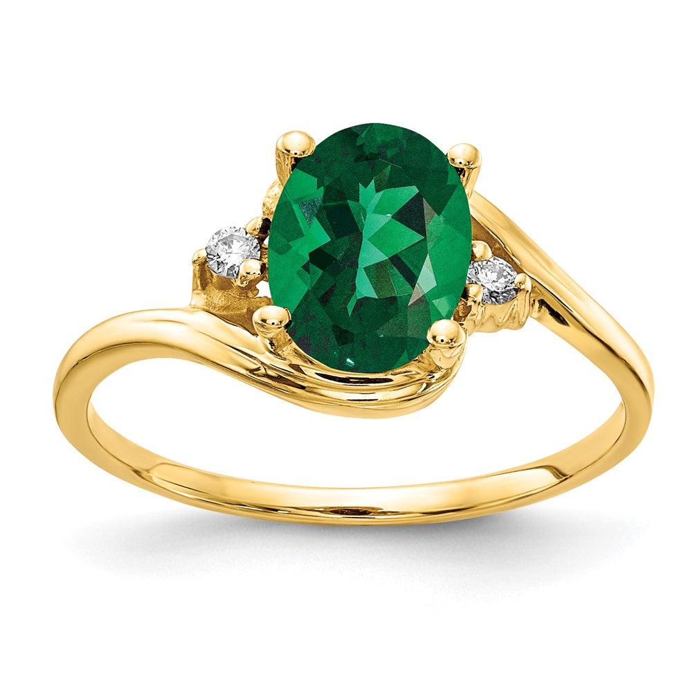 14k 8x6mm Oval Mount St. Helens and A Diamond Ring, 1.534 ct