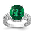 14k White Gold 12x10mm Oval Mount St. Helens and 1/20 carat AA Diamond Ring, 5.04 ct, Size 6