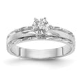 14k White Gold AA Quality 1/20 carat Diamond Trio Complete Engagement Ring, 0.05 ct, Size 6, 2.61 g - ID5S9Y2476AA-E8L7
