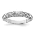 14k White Gold 3mm Filigree Wedding Band, Size 6, 3.04 g