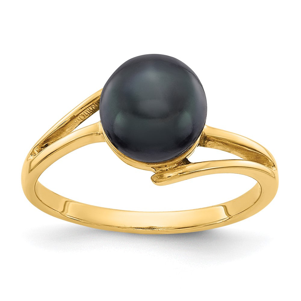 14k 7.5mm Black Freshwater Cultured Pearl Ring, Size 6, 2.13 g - ID5S9Y4313BP/VS8L7