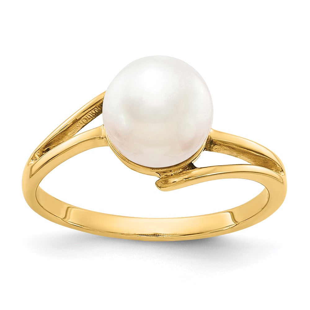 14k 7.5mm White Freshwater Cultured Pearl Ring, Size 6, 2.13 g - ID5S9Y4313PL/AA8L7