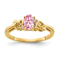 14k 6x4mm Oval Pink Tourmaline VS Diamond ring, 0.276 ct