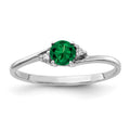 14k White Gold 4mm Round Mount St. Helens and AA Diamond Ring, 0.266 ct, Size 6, 1.5 mm