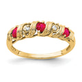 14k 2.75mm Ruby and AA Diamond Twist Ring, 0.384 ct, Size 6